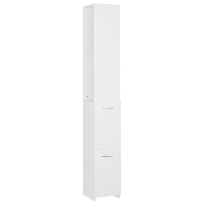 Armoire de salle de bain - GAROSA - 25x265x170 cm - Bois dingénierie - Blanc - Contemporain