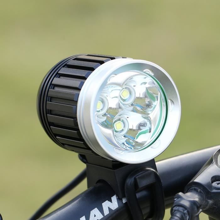 Lampe VTT LED Puissante Marque Modele 4000 LM Rechargeable Etanche 4 Modes Cdiscount Sport