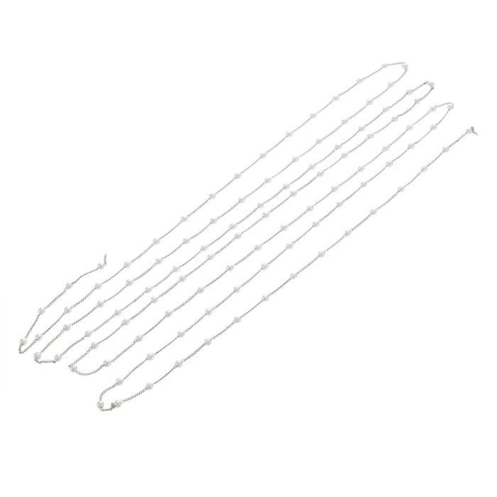 Guirlande Perles 5 Mètres Brillante Chaîne De Perles Ronde Blanche 5 Mètres Pour DIY, Décoration Mariage, Bijoux - Guirlande Brillante à Découper Guirlande Pour Mariage