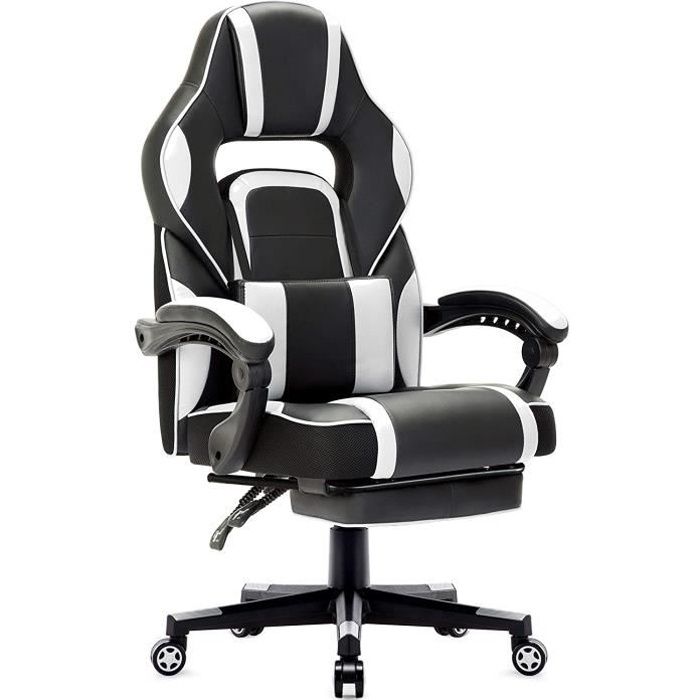 Racing Chaise De Bureau Gamer Fauteuil De Bureau Gaming Avec Repose Pied Pliable Chaise Siege Gaming Blanc Intimate Wm Heart Prix Pas Cher Cdiscount