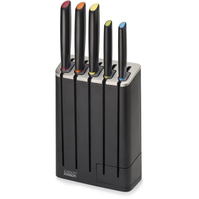 Joseph Joseph set de couteaux de cuisine Slimblock noir/argenté 5 pcs