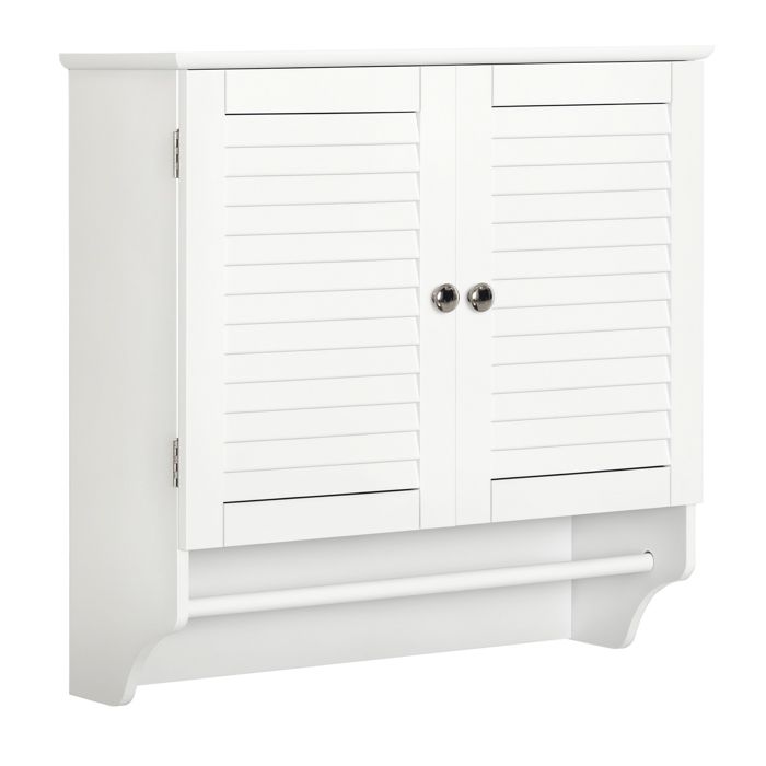 Kleankin Armoire Haute Murale Salle de Bain ou WC Placard 2 Portes