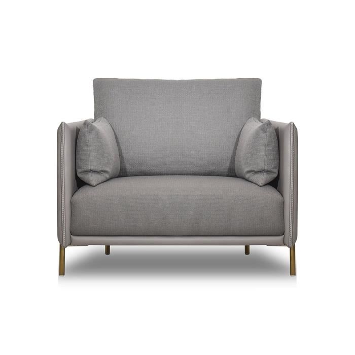 fauteuil en tissu filis - taupe - la maison du canapé - 1 place - contemporain - design