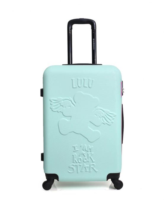 LULU C – VALISE GRAND FORMAT | ABS – 75cm – 4 roues – OURS AILE – VERT