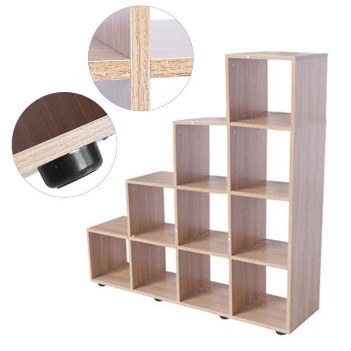 bibliotheque etagere cube de rangement en bois cdiscount maison