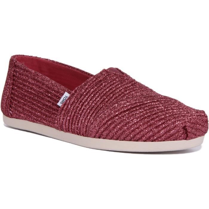 TOMS Baskets en toile pour femmes Toms Alpargata Glimmer - Rose foncé - Taille 40