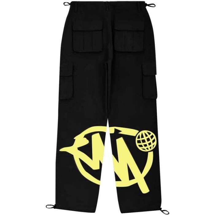 Pantalon Vintage Auraze Noir Camouflage - Taille Small - Jambes Larges Années 90 - État Parfait