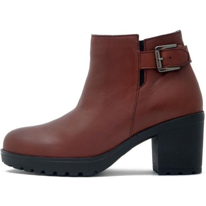bottine rouge bordeaux femme