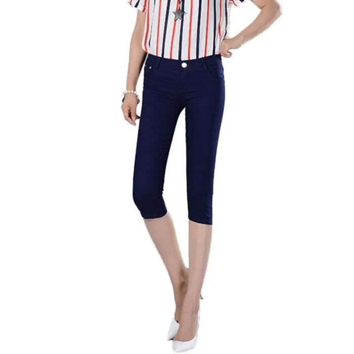 Pantalon Long Femme En Coton Élastique - Léger, Confortable Pour Plage, Yoga, Été (Couleur Unie)