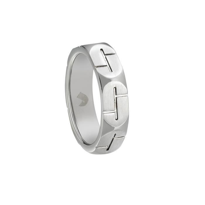 Jourdan Bijoux Bague Homme Un021h Anneau Acier Motif J