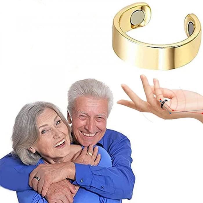 Bague Magnétique Olux 1ère Génération - Anneau Drainage Lymphatique Homme Femme (Or + Argent)