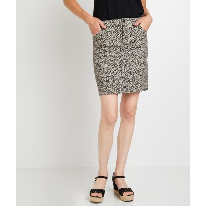 Jupe droite leopard clearance
