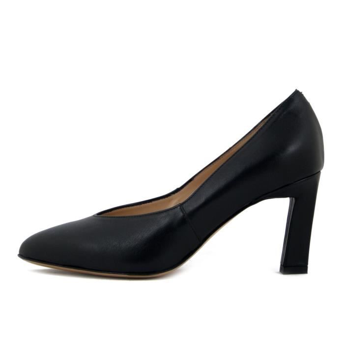 Escarpin Femme OSVALDO PERICOLI Cuir Souple Noir Talon Fin Confort Absolu 100 Made in Italy