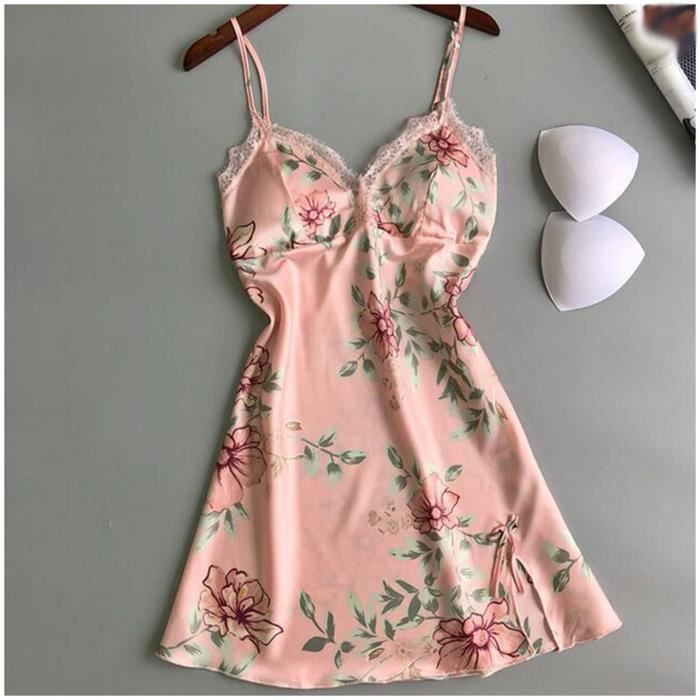 Nuisette Femme Femmes Mode Dentelle Sling Gilet Creux Floral Transparent Dames Chemise De Nuit Set Nuisette Sexy Femme Sensuelle Rose Cdiscount Pret a Porter
