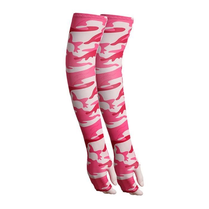 JUNAN 1 paire de manchons de compression pour le sport, protection UV, refroidissement, chaud et antidérapant, tailles jeunes et adultes, Camouflage bleu., Adulte Petit