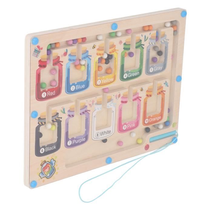 VGEBY Labyrinthe magnétique de numéros de couleur Montessori Comptage