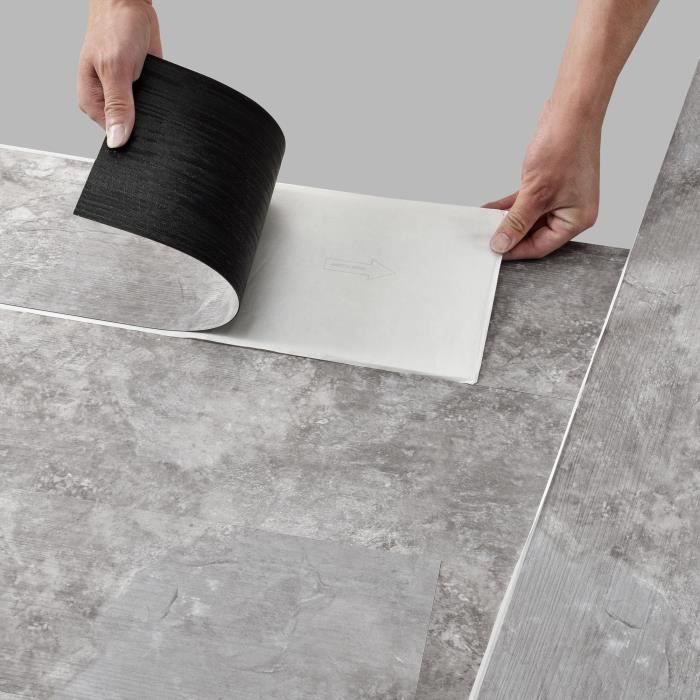 Revêtement de Sol Adhésif Valona PVC Vinyle 28 Pièces 3,92 m² Slate Grey Oak Chêne Gris Ardoise
