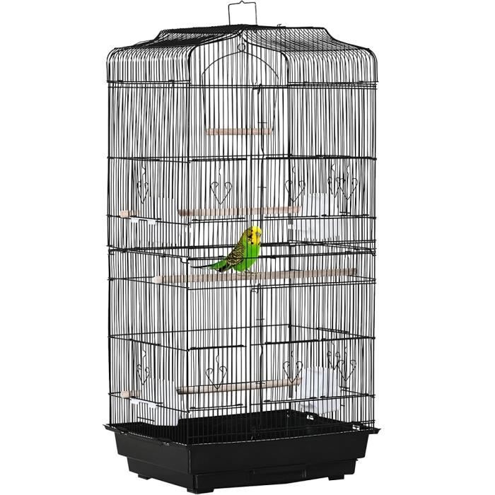 hsturyz cage à oiseaux perruche cage pour calopsitte elégante inséparable perruche ondulée canaris 46 x 36 x 92 cm noir
