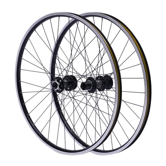 Kit vélo électrique roue arrière et avant 29'' en alliage d'aluminium VTT 7-12 s Frein à disque avec levier de serrage rapide NOIR