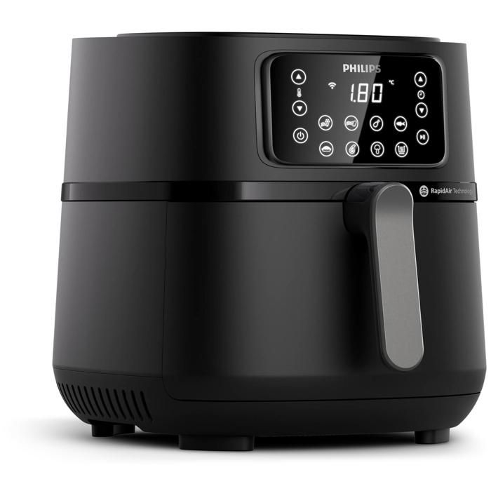 Philips Série 5000 AirFryer commande par application plaque cuisson inclus 16 préréglages 14 kg noir (HD9285/93)