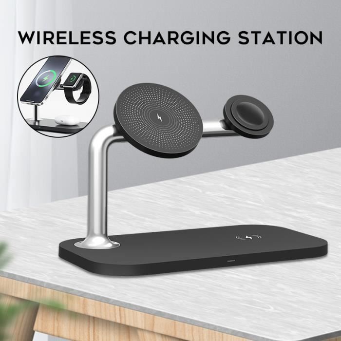 Chargeur Sans Fil Magnétique 3 En 1 Pliable Pour IPhone – Station D’accueil Voyage Compacte