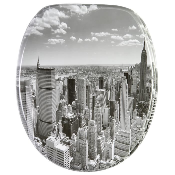 Abattant WC Skyline New York Finition de haute qualite Charnieres robustes Fixation facile Cdiscount Bricolage