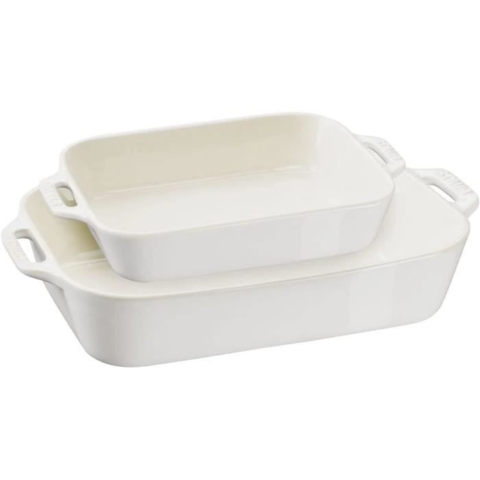 Lot De 2 Plats à Four Rectangulaires 38x25x1,5 Cm - Antiadhésifs Et Sans Produits Chimiques - Pour Four Et Cuisson