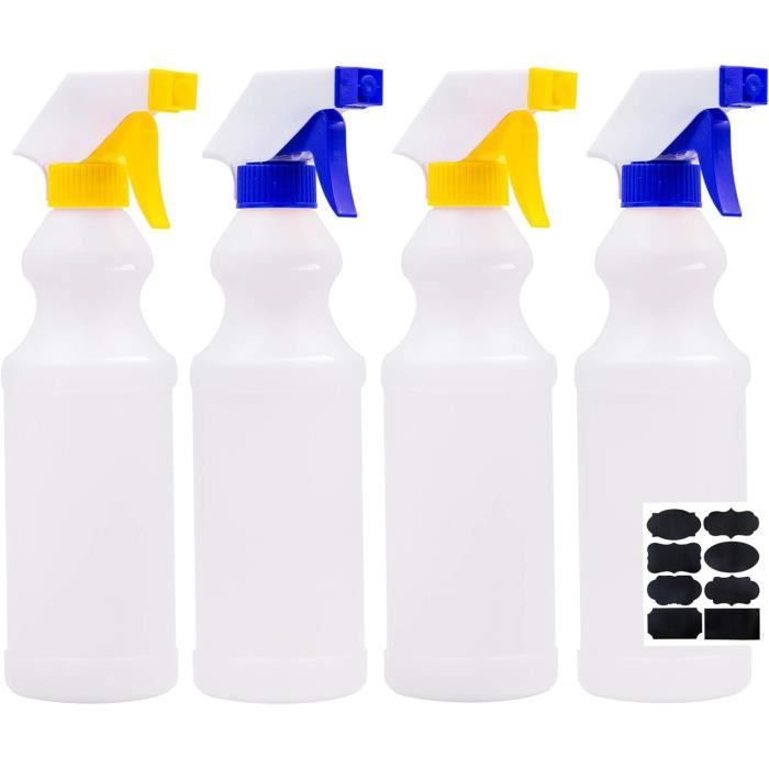 6 Vaporisateurs Vides 500ml - Plastique Ovale - 3 Modes (jet, Brume, Off) - Anti-fuites