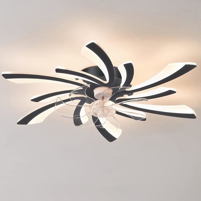 ZMH Ventilateur de plafond avec éclairage 6 Pales Sans Ampoule Télécommande Silencieux Été/Hiver