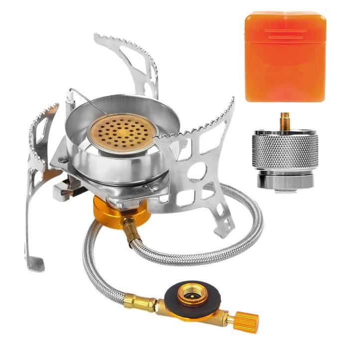 Tête De Réchaud à Gaz Pour Camping - En Cuivre Et Acier Avec Poignée - Dimensions 17x17x9 Cm - Compatible GPL