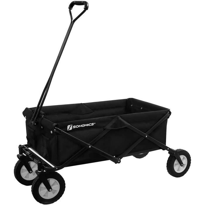 Songmics Chariot De Jardin Remorque A Main 97l Avec Poignee Capacite 80 Kg Pour Exterieur Jardin Excursions Noir Ght03bk Prix Pas Cher Cdiscount