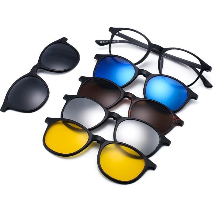 Lunettes de Soleil Polarise Clip On Magnetique 5Pcs Cae en Plastique pour Conduite de Nuit Utilisation Quotidienne308 Achat Vente lunettes de soleil Cdiscount