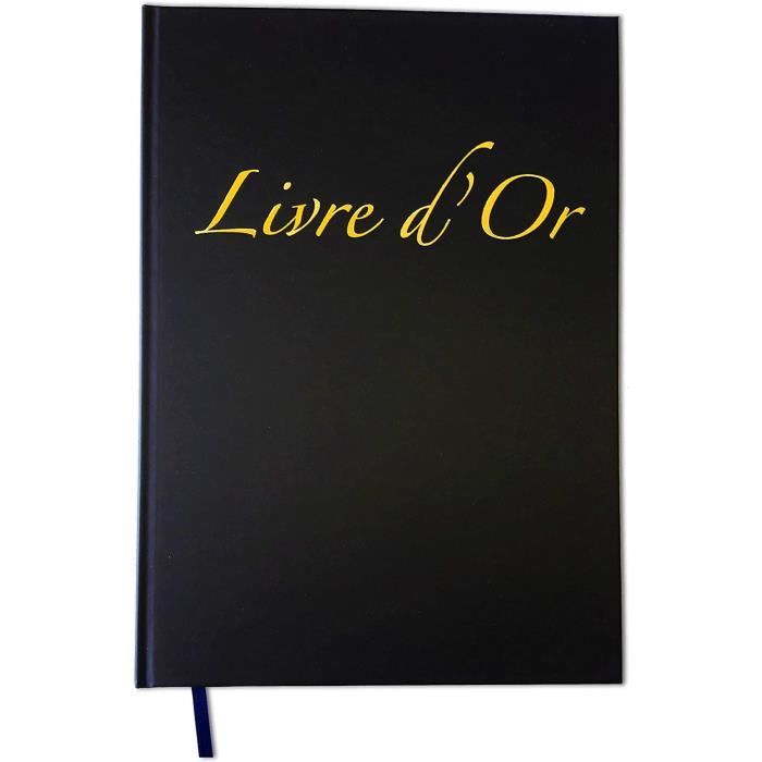 Livre D'or Format A4 Paysage - 100 Pages - Couverture Noire