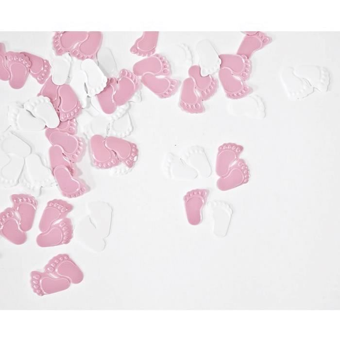 Confettis Pieds De Bebe Rose Et Blanc X10grs Ref Dec869 Cdiscount Maison