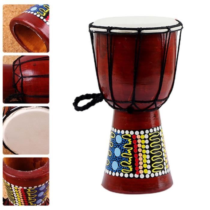 1 tambour robuste en bois de Djembe en durable pour enfants TAMBOUR DE FREINS