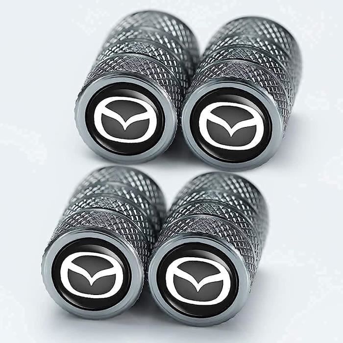 4 Pièces Capuchon de Valve Auto pour Mazda 3 6 CX-3 CX-5 CX-9 MX-5,  Capuchon Antipoussière de Roue de Voiture, Anti Antivol Bouchon de Valve,  Anti