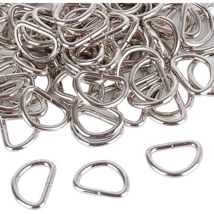 Lot De 5 Anneaux à Ressort 41mm Pour Sangle De Sac - Boucle Clip Argenté - Neuf Avec étiquettes Uxcell