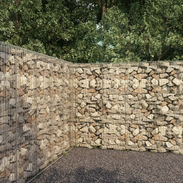 vidaXL Mur en gabion avec couvercle - vue 2
