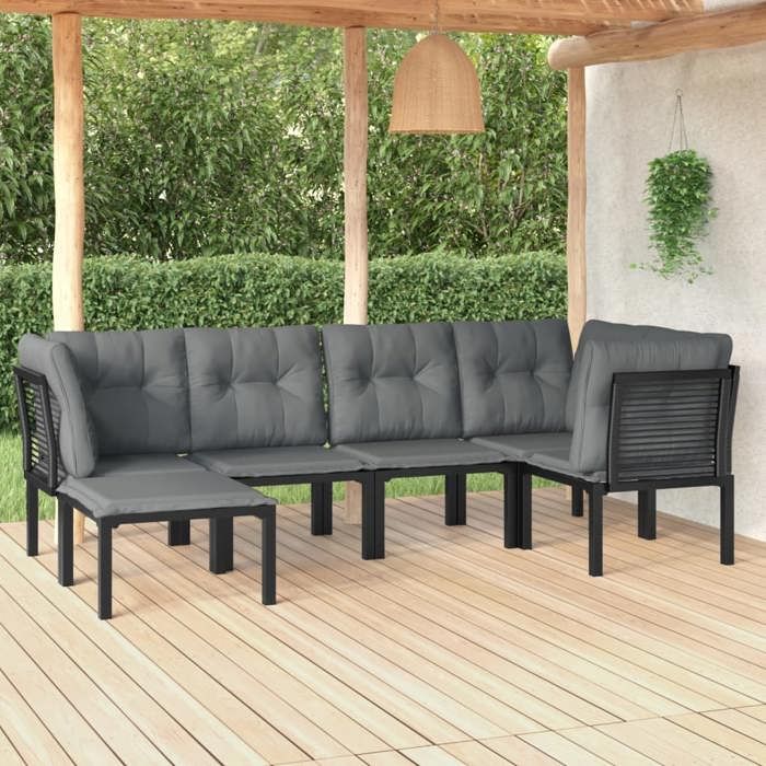 vidaXL Salon de Jardin 6 Pièces et Résine Tressée