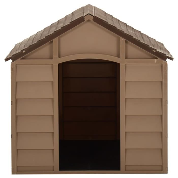 Niche pour chiens - YIN - Marron - 71x71,5x68 cm - 100% PP - Résistante aux UV