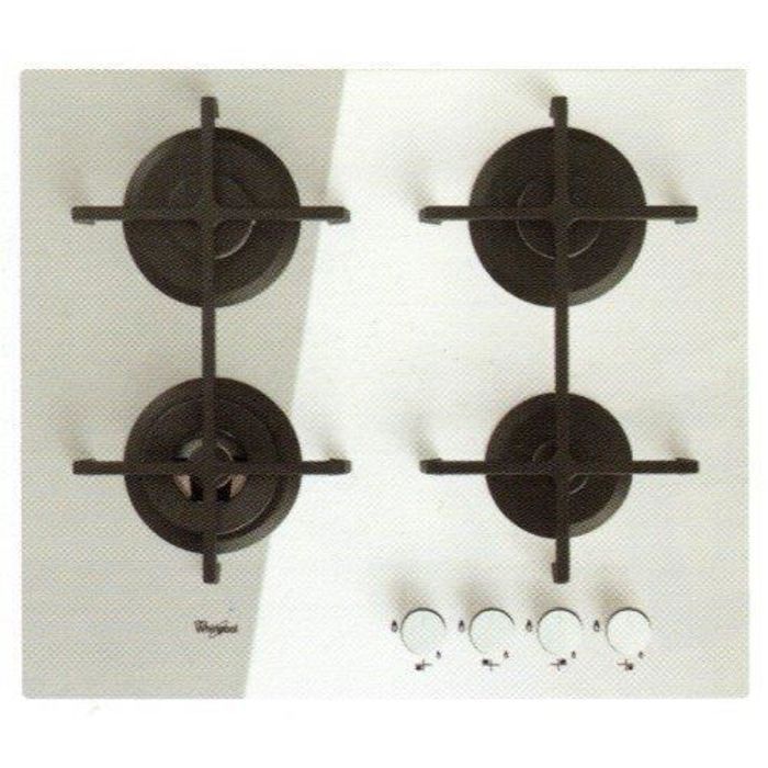 Whirlpool Goa 6423 WH Plaque Plaque intégré gaz verre rotatif partie supérieure avant 230 V