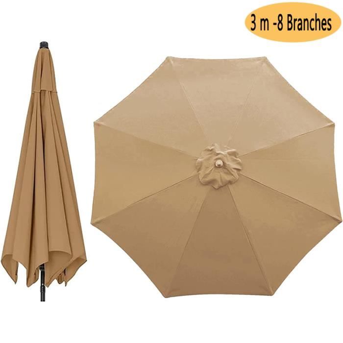 Toile De Rechange Parasol 3m 8 Baleines – Housse Auvent UV Résistante Pour Terrasse & Jardin