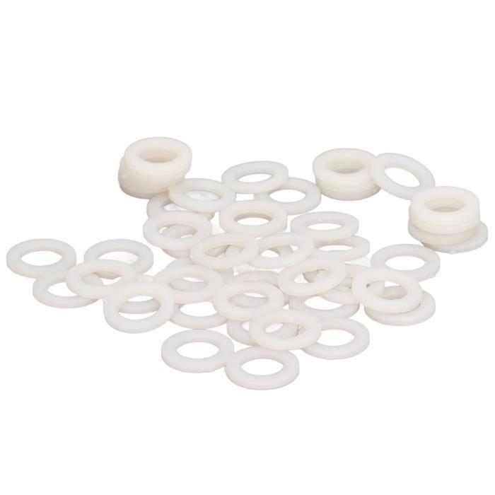 Rondelle D'entretoise Ronde En Nylon, Lot De 12 - 5,3 Mm × 11 Mm × 10 Mm - Beige, Neuf Sous Blister