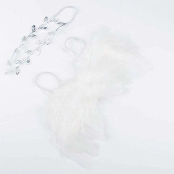 KGDUYC 2pcs Ailes d'ange avec Fleur Bandeau Set- Ailes d'ange pour bébé dans Le Costume de Plumes d'ange Nouveau-né avec Serre-tête pour bébé Photographie, Soutien Blanc KGDUYC 2pcs Ailes d'ange avec Fleur Bandeau Set- Ailes d'ange pour bébé dans Le Costume de Plumes d'ange Nouveau-né avec Serre-tête pour bébé Photographie, Soutien Blanc