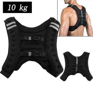 Gilet Lesté Réglable VirtuFit Pro 10 Kg – 20 Poches De 0.5 Kg, Nylon, Pour Cardio Et Muscu, Noir, Renforce Os Et Muscles