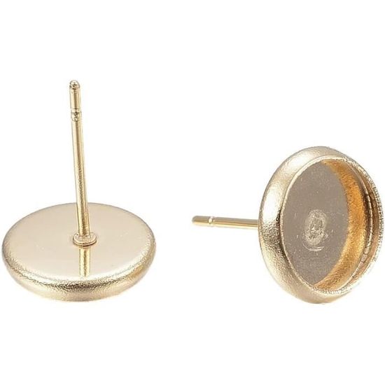 12 Paires Boucles D'Oreilles Tige - Acier Inox Plaqué Or - Zirconium 3-6mm - Cadeau Femme