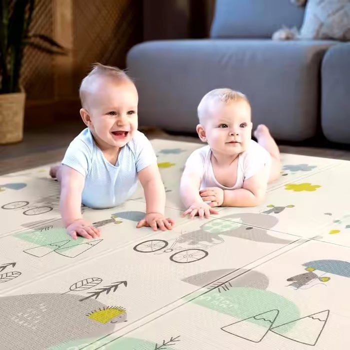 Tapis D'éveil,Tapis Double Face En Mousse Pour Enfants, 200x180x1cm