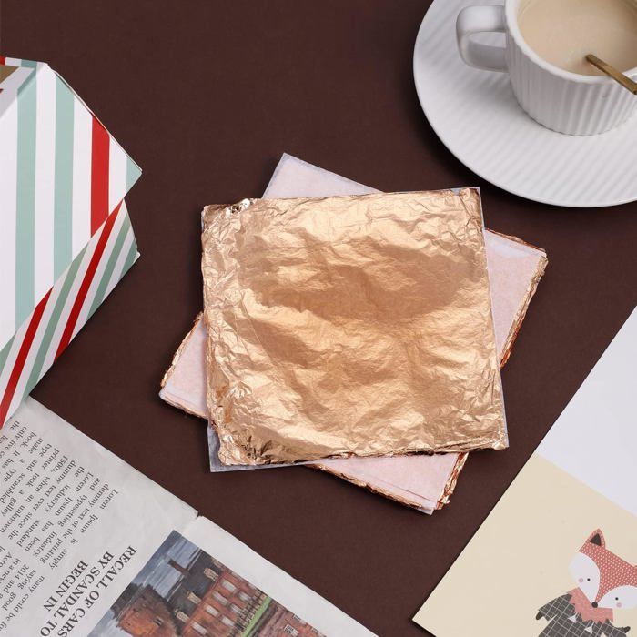 300 Feuilles D'Or Imitation & Argent & Cuivre - Kit Dorure 14x14 Cm Pour Art, Décoration, Meubles, Ongles & Artisanat