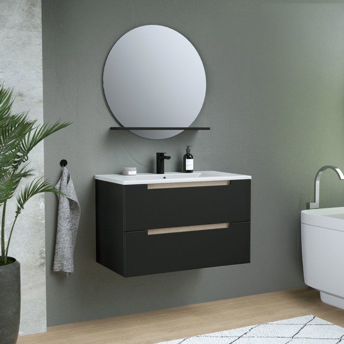 Ensemble meuble de salle de bain et vasque IBIZA BIG II 60 CM noir