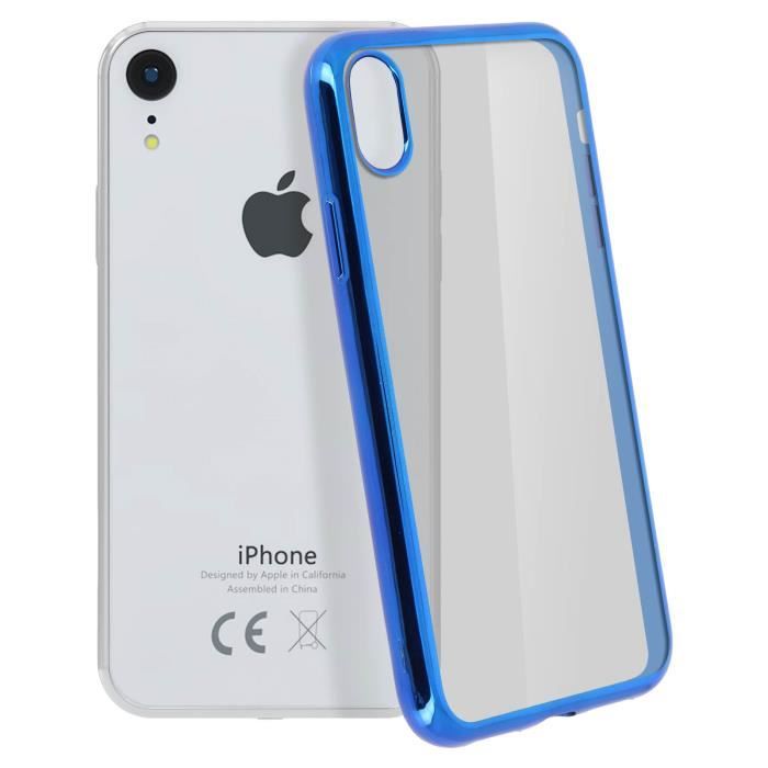 Coque iPhone XR Protection Silicone Gel transparent contour - Bleu -  Cdiscount Téléphonie